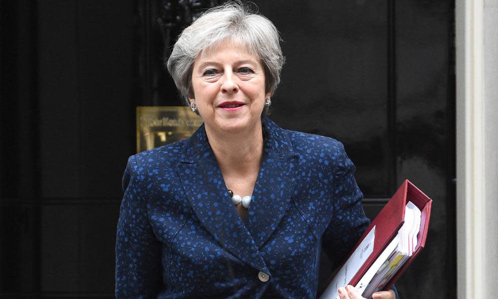 Theresa May outside Downing Street