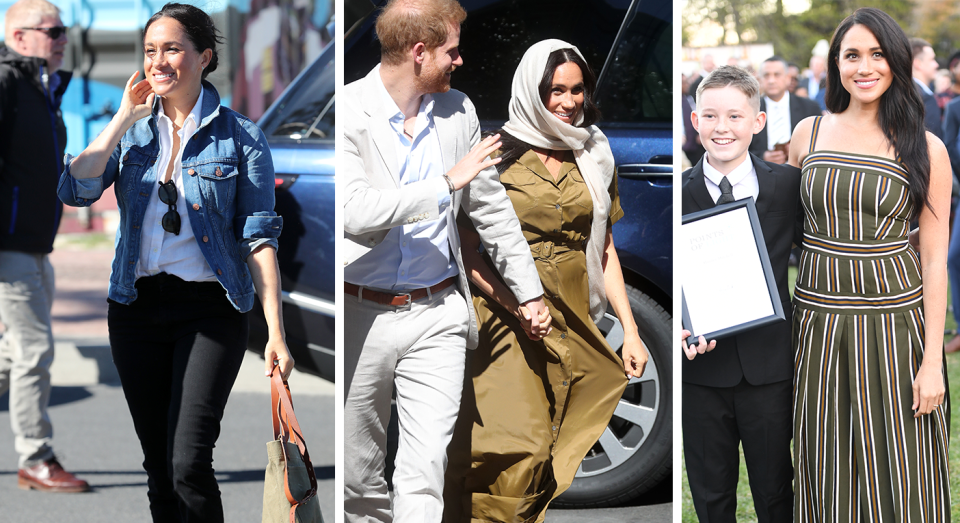 Meghan Markle's outfits on day two. [Photo: Getty]