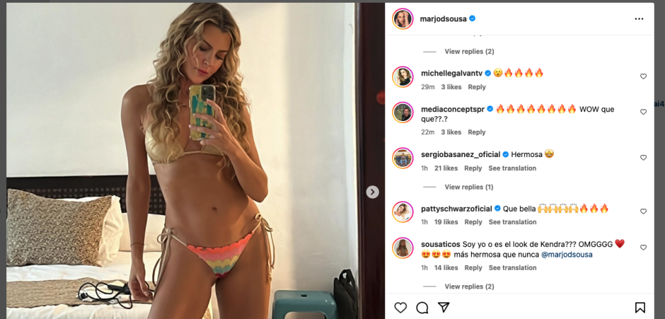 Marjorie de Sousa en Bikini. Instagram Marjorie de Sousa     