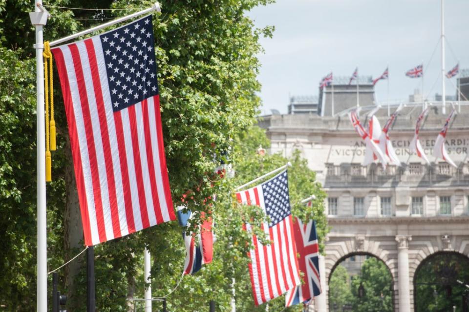 American and Union Jack flags (David Mirzoeff/PA) (PA Archive)