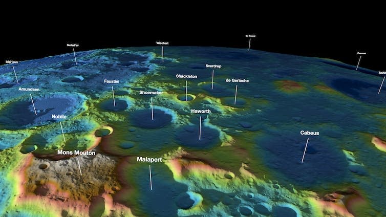 South pole of the Moon.