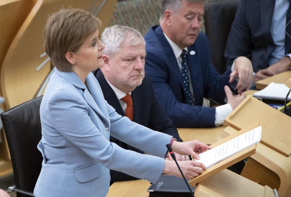 First Minister Nicola Sturgeon outlined her plans for indyref2 in a statement to the Scottish Parliament on Tuesday (Lesley Martin/PA) (PA Wire)