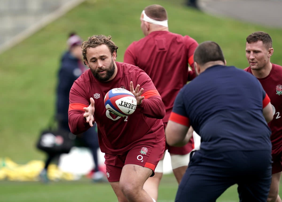 Will Stuart in training on Monday (PA)