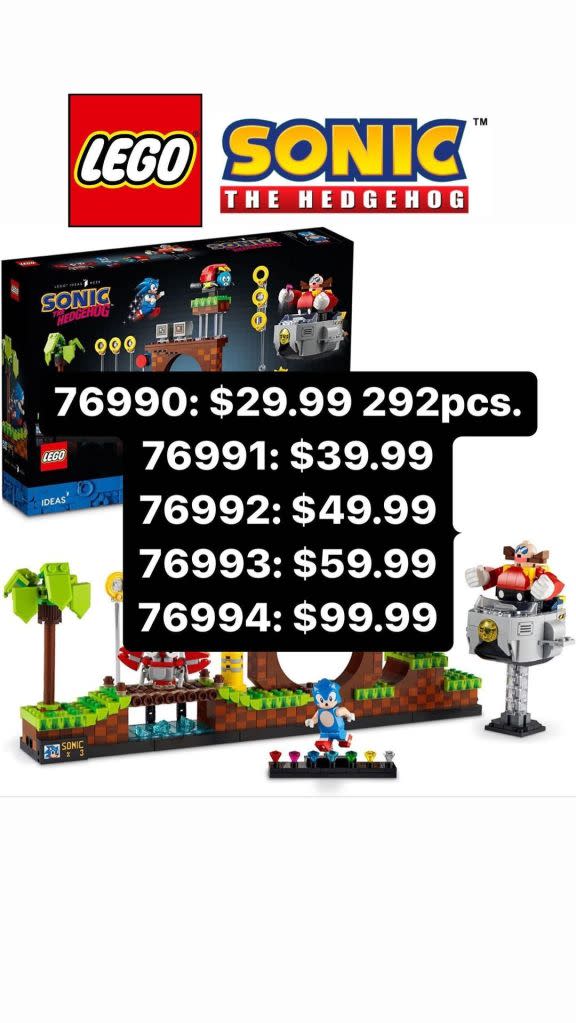 LEGO anuncia novos sets de Sonic