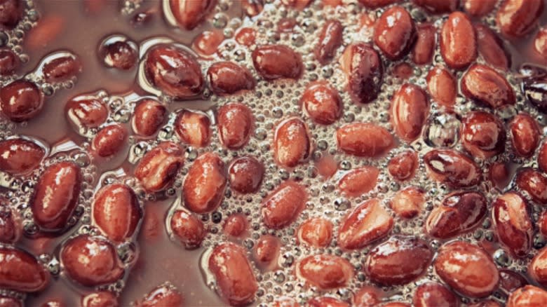 beans cooking in water