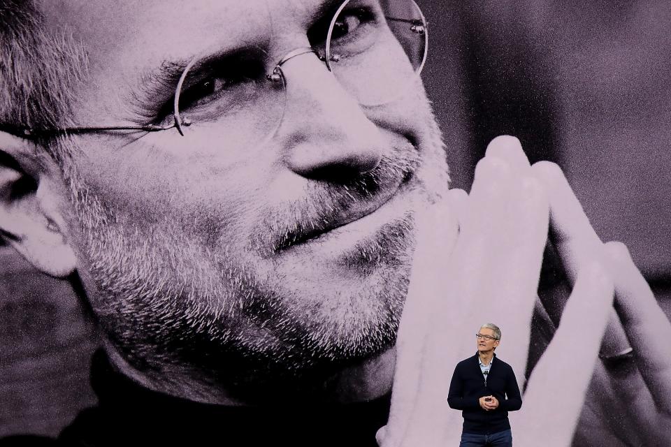 <p>Apple CEO Tim Cook speaks during an Apple special event at the Steve Jobs Theatre on the Apple Park campus on September 12, 2017 in Cupertino, California. Apple is holding their first special event at the new Apple Park campus. (Photo by Justin Sullivan/Getty Images) </p>