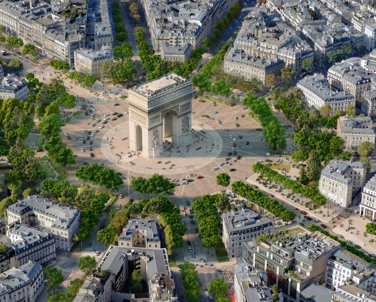 Une image de la place de l’Étoile « réenchantée », comme le propose l’association le Comité des Champs-Élysées