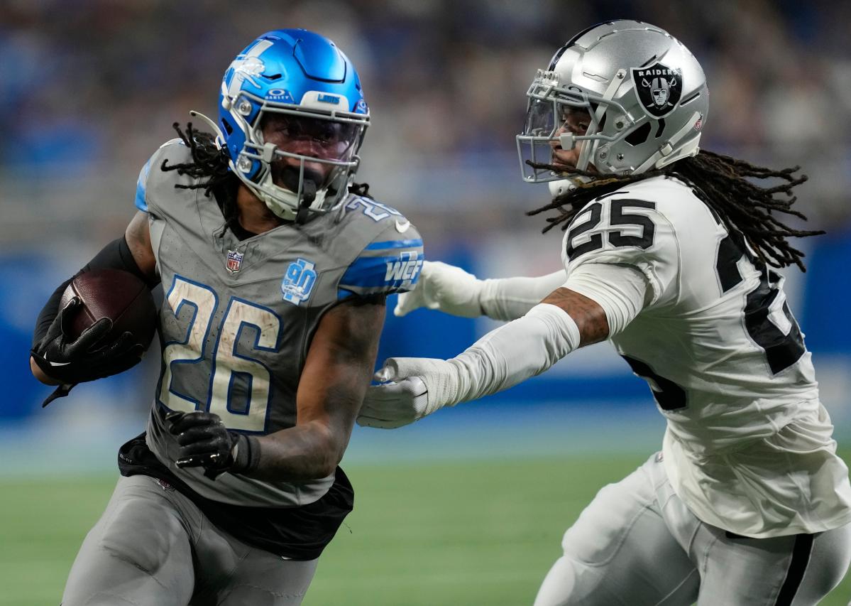 Lions Vs Raiders Monday Night Football Highlights Rookie Jahmyr Gibbs Has Breakout Game 