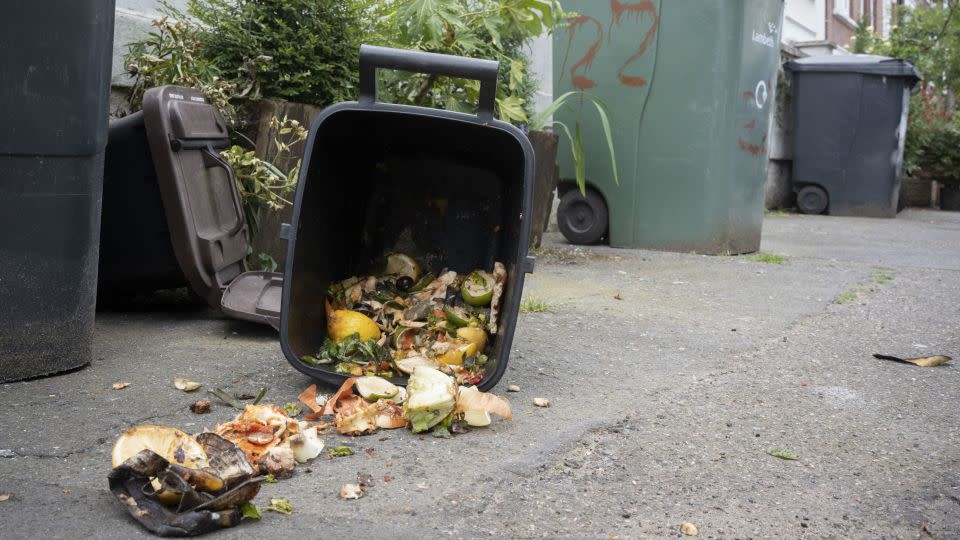 Food waste spills across a street in London. - Richard Baker/In Pictures/Getty Images