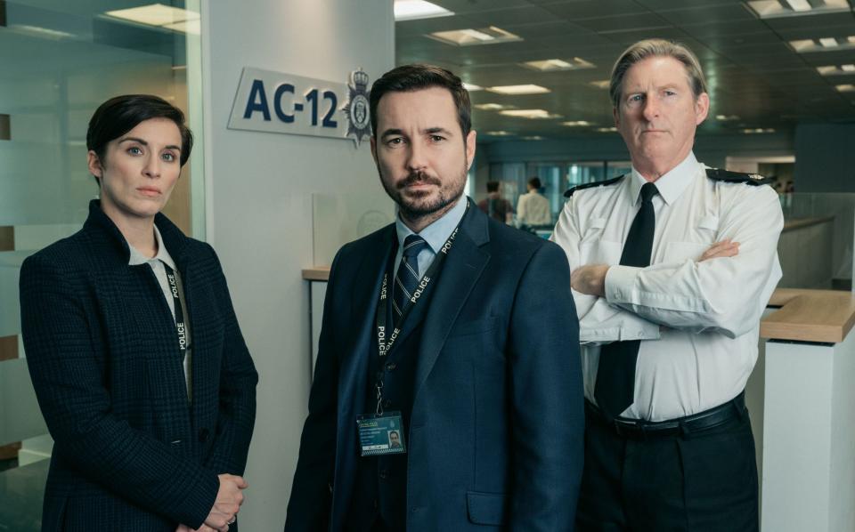 Vicky McClure, Martin Compston and Adrian Dunbar in Line of Duty - Aiden Monaghan/World Productions/PA