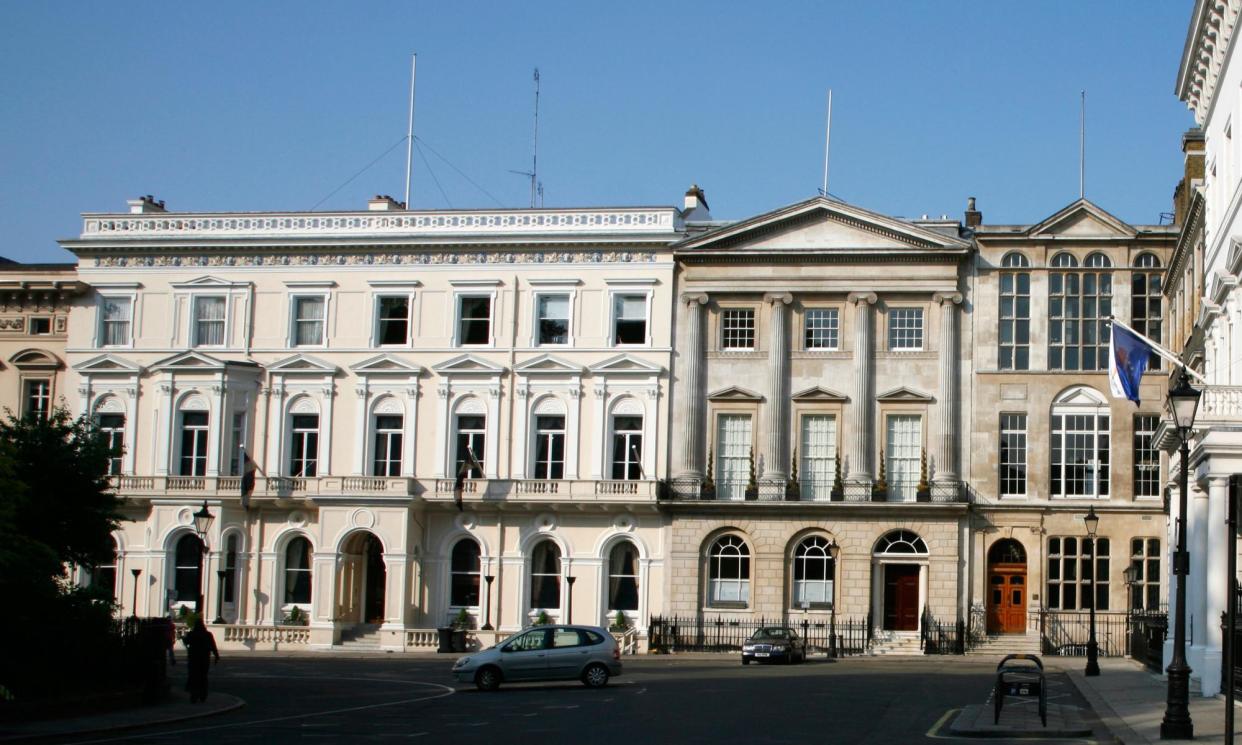 <span>The East India Club (left), in St James's Square, London, is discussing whether to admit women members after the Garrick’s vote.</span><span>Photograph: Londonstills.com/Alamy</span>