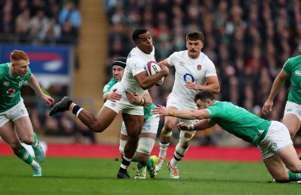 Exeter wing Immanuel Feyi-Waboso impressed on his full debut for England (Action Images via Reuters)