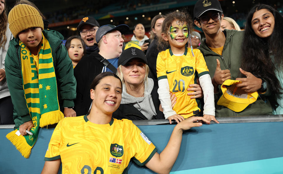 Sam Kerr and Kristie Mewis at the Women's World Cup. 