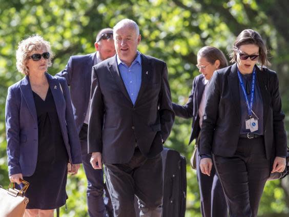 The parents of Grace Millane, David and Gillian (left), arrive at Auckland High Court in New Zealand on 21 November (Getty)