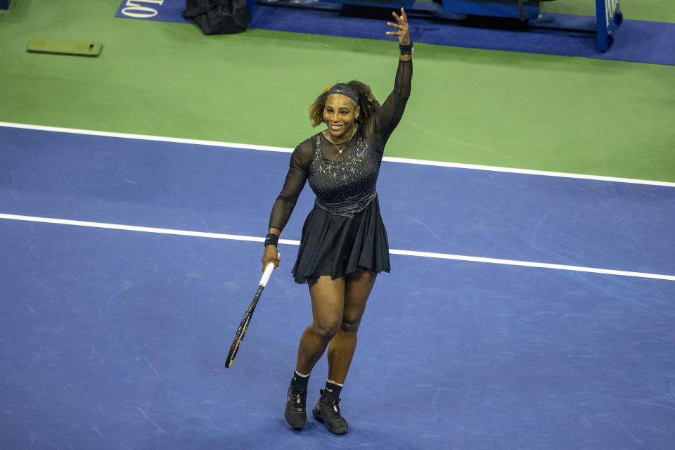 Serena Williams, pictured here in action against Anett Kontaveit at the US Open.