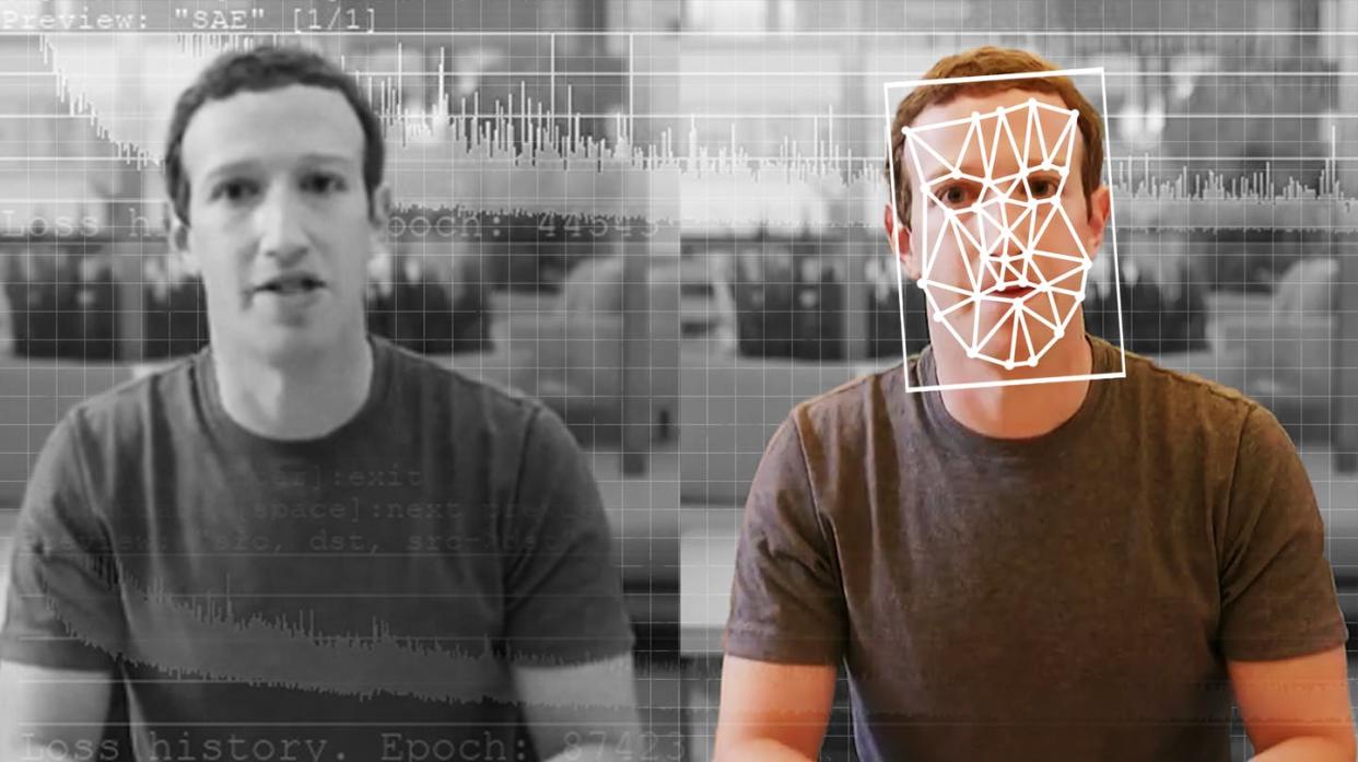 <span class="caption">AI-powered detectors are the best tools for spotting AI-generated fake videos.</span> <span class="attribution"><a class="link " href="https://www.gettyimages.com/detail/news-photo/comparison-of-an-original-and-deepfake-video-of-facebook-news-photo/1167464772?adppopup=true" rel="nofollow noopener" target="_blank" data-ylk="slk:The Washington Post via Getty Images;elm:context_link;itc:0;sec:content-canvas">The Washington Post via Getty Images</a></span>