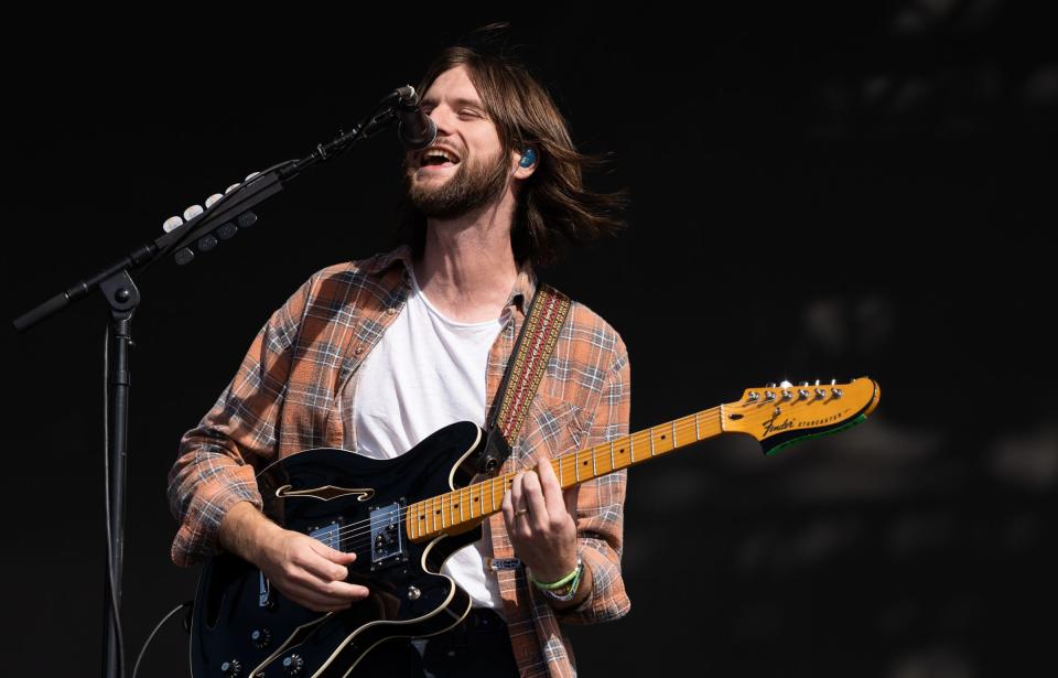 Mt. Joy lead vocalist Matt Quinn performs with the band Oct. 7 at ACL Fest.