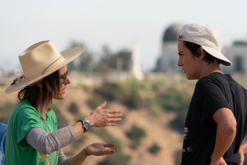 <div class="inline-image__caption"><p>Katherine Moennig directing episode 9 of season 3.</p></div> <div class="inline-image__credit">Isabella Vosmikova/SHOWTIME</div>