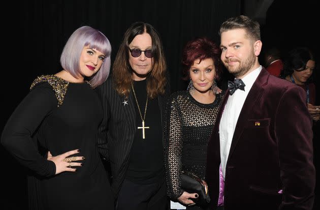 Ozzy and Sharon Osbourne (center) are leaving the U.S. to return to their home in England. (Photo: Kevin Mazur via Getty Images)