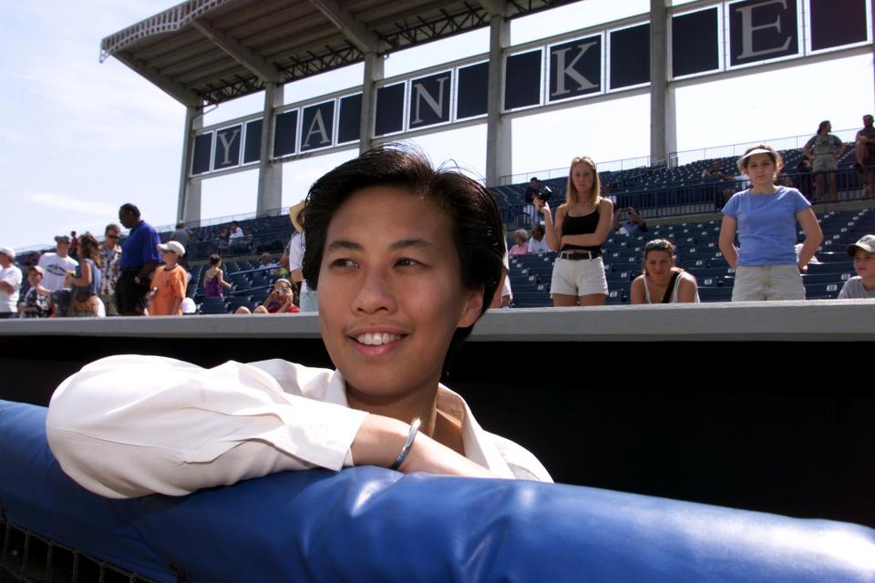 UNITED STATES - CIRCA 2000:  Kim Ng, New York Yankees' vice president and assistant general manager at spring training camp.  (Photo by Linda Cataffo/NY Daily News Archive via Getty Images)