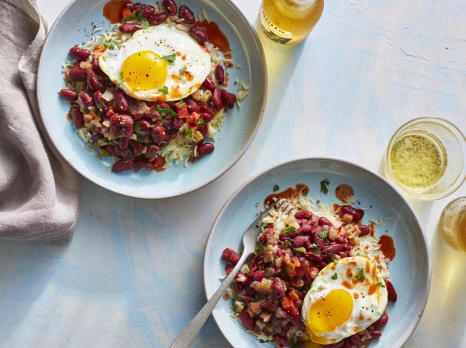 Red Beans and Rice with Fried Eggs