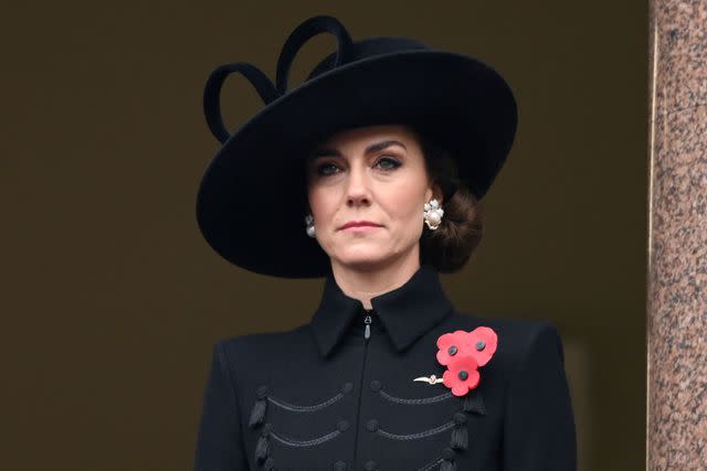 <p>Karwai Tang/WireImage</p> Catherine, Princess of Wales attends the National Service of Remembrance at The Cenotaph on November 12, 2023 in London, England.