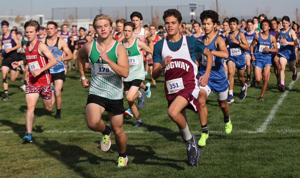 Sction from the 1A boys cross-country state championship race at the Regional Athletic Complex in Rose Park on Tuesday, Oct. 24, 2023. | Jeffrey D. Allred, Deseret News