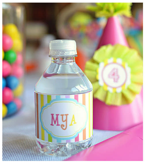 Rainbow Personalized Water Labels