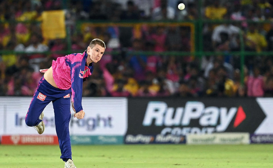 Adam Zampa, pictured here in action for Rajasthan Royals in the IPL in 2023.