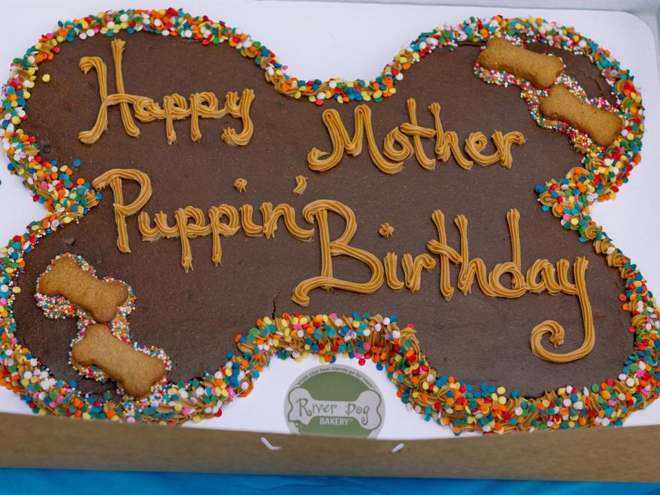 This cake, made by Riverdog Bakery, was a centerpiece at the “Mother Puppin’ Birthday Pawty” fundraiser for Knox Vintage Pet Project, presented by the Royal Bark Social Club on Sunday, Oct. 8, 2023