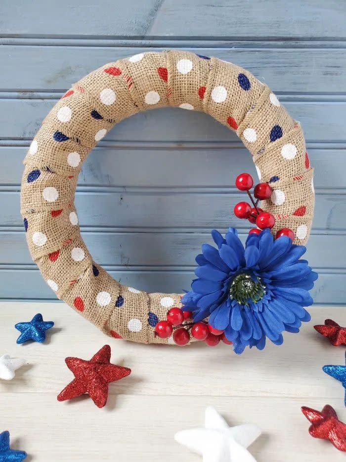 polka dot burlap 4th of july wreaths