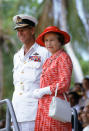 Arriving in Kiribati during their tour of the South Pacific. [Photo: Getty]