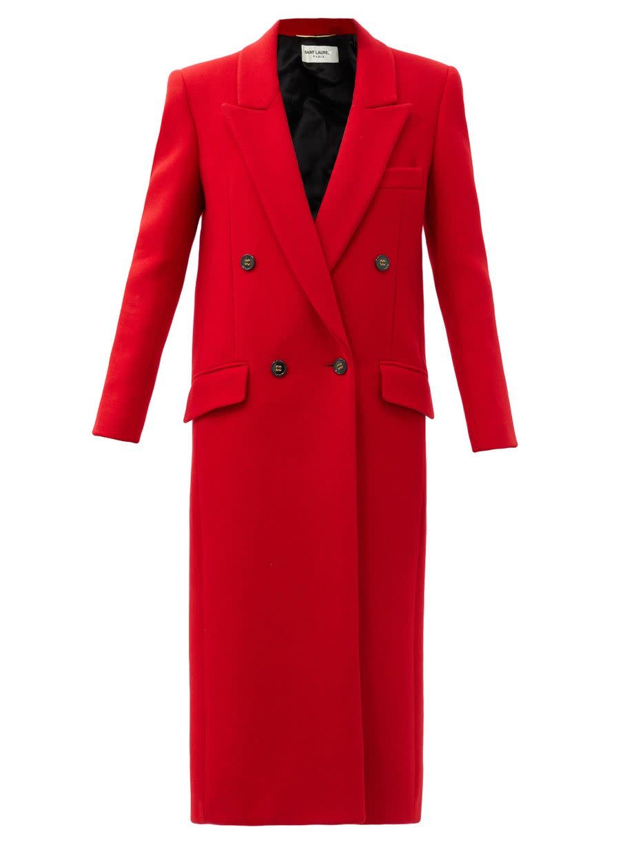 Longline felted cashmere-blend coat