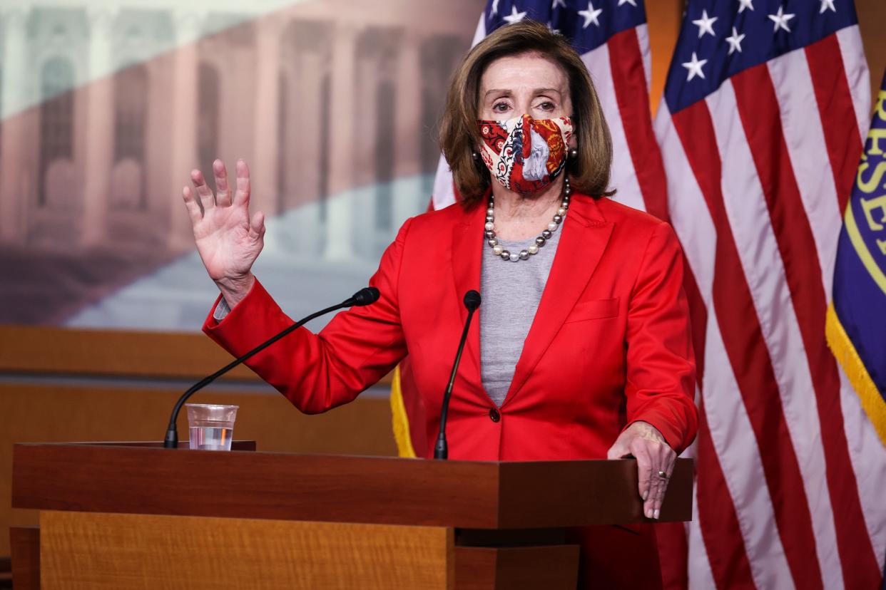 Rep. Nancy Pelosi (D-Calif.) won the vote for speaker of the House of Representatives on Sunday. Democrats now officially control the chamber for another two years. (Photo: Tasos Katopodis/Getty Images)