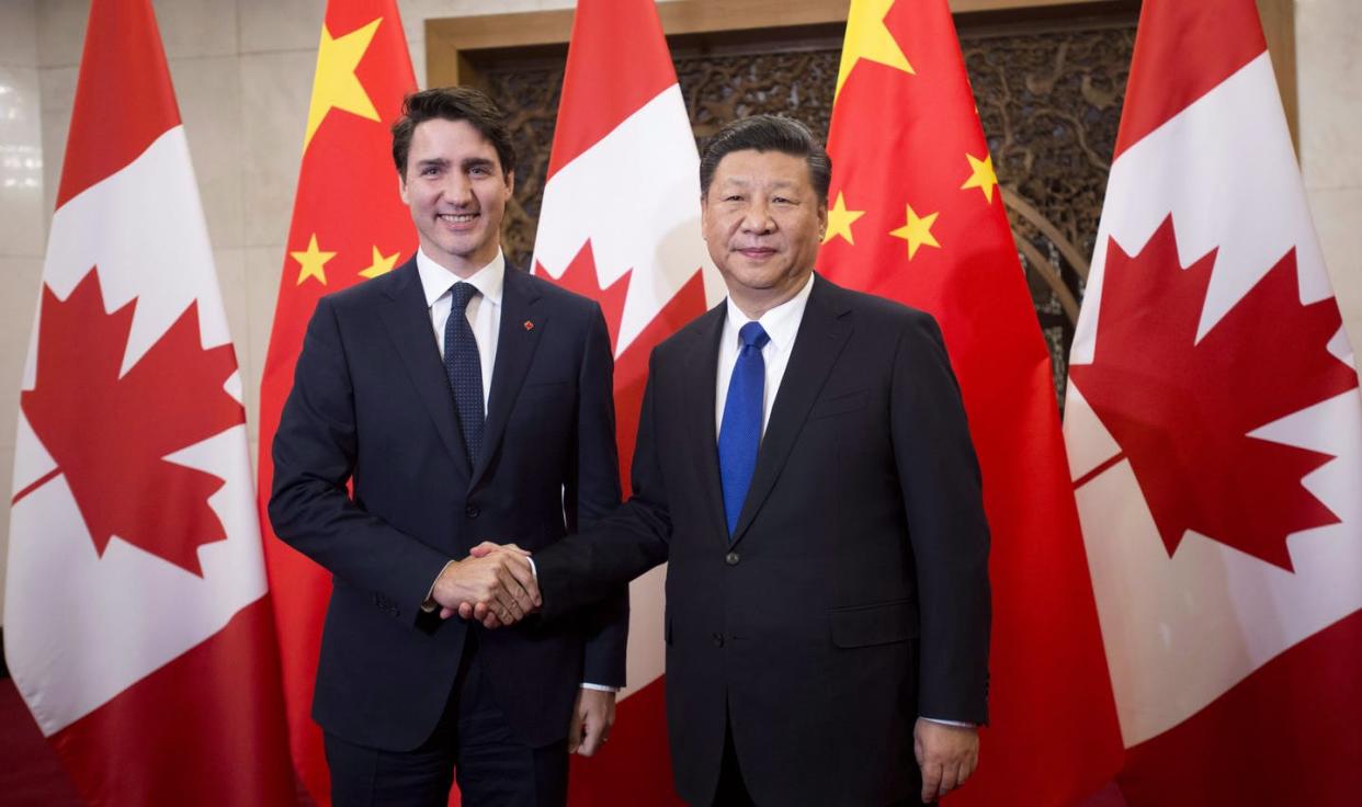 <span class="caption">Prime Minister Justin Trudeau meets Chinese President Xi Jinping at the Diaoyutai State Guesthouse in Beijing in December 2017. </span> <span class="attribution"><span class="source">THE CANADIAN PRESS/Sean Kilpatrick </span></span>