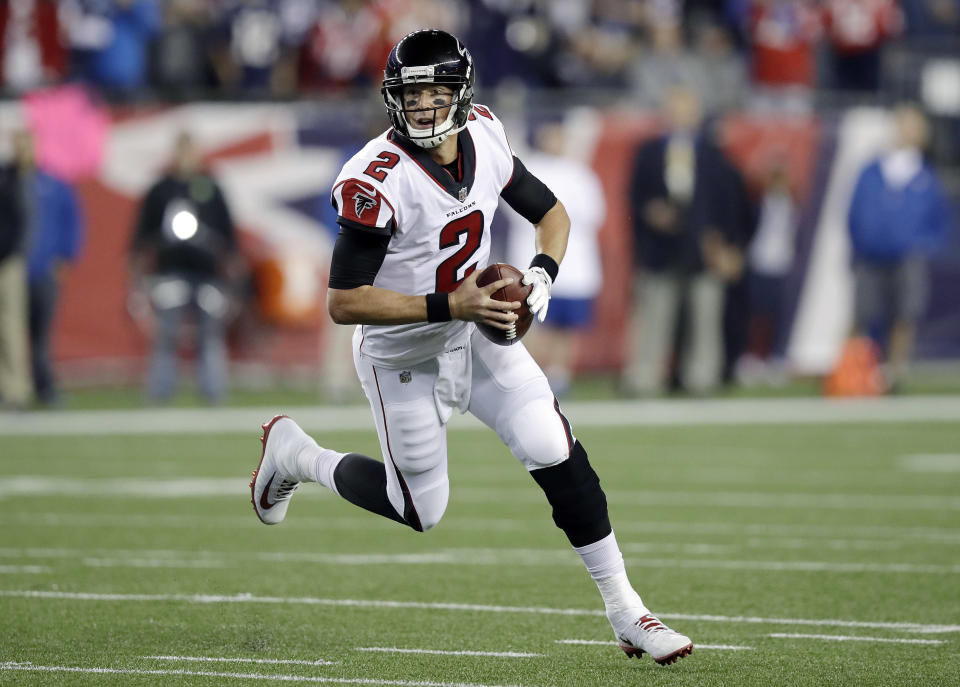 Atlanta Falcons quarterback Matt Ryan has thrown six picks this year. He had seven all of last season. (AP Photo/Charles Krupa)