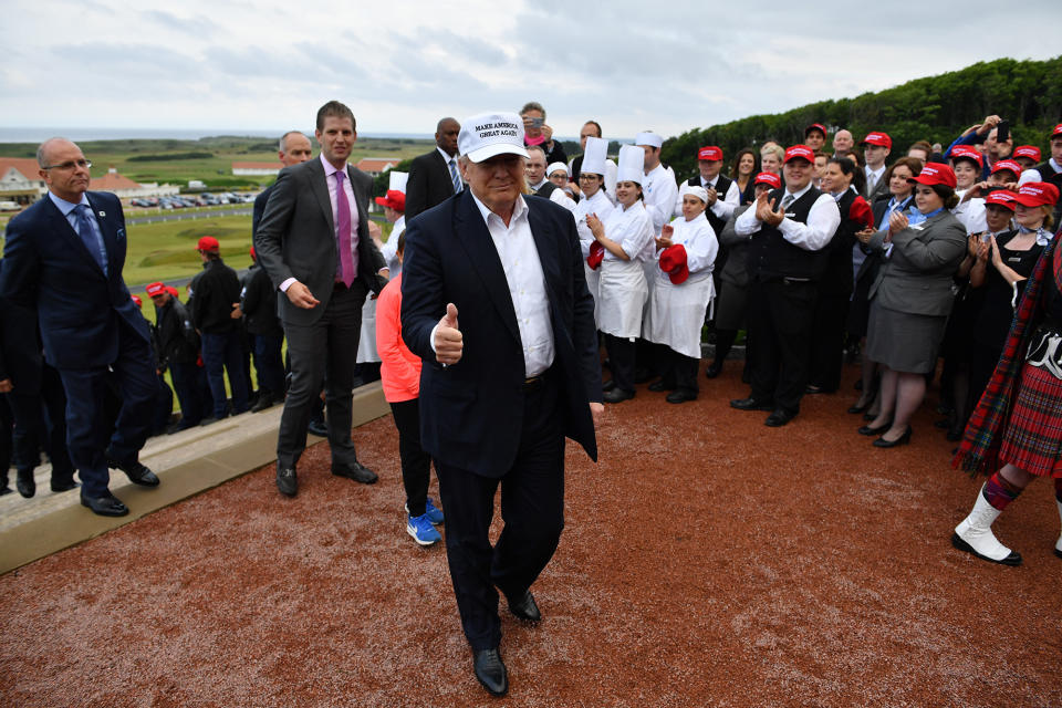 Trump visits Scotland to reopen golf resort