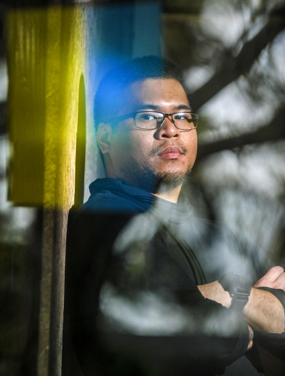 This photo taken April 6, 2022, in Hartselle, Ala., shows U.S. Marine veteran Andy Tai Huynh, who decided to fight with Ukraine in the war against Russia. Huyhn and another veteran from Alabama haven't been heard from in days according to relatives and are considering missing. (Jeronimo Nisa/The Decatur Daily via AP)