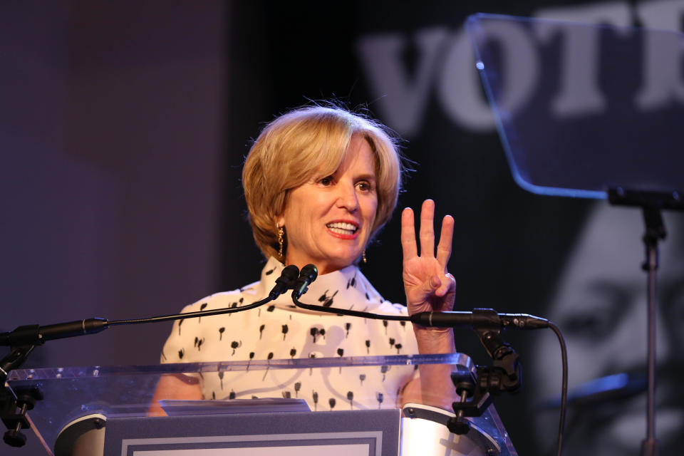 WASHINGTON, DC - MAY 17: Kerry Kennedy speaks onstage during the 2022 John Lewis Foundation Inaugural Gala at The Schuyler at Hamilton Hotel on May 17, 2022 in Washington, DC. (Photo by Brian Stukes/Getty Images)