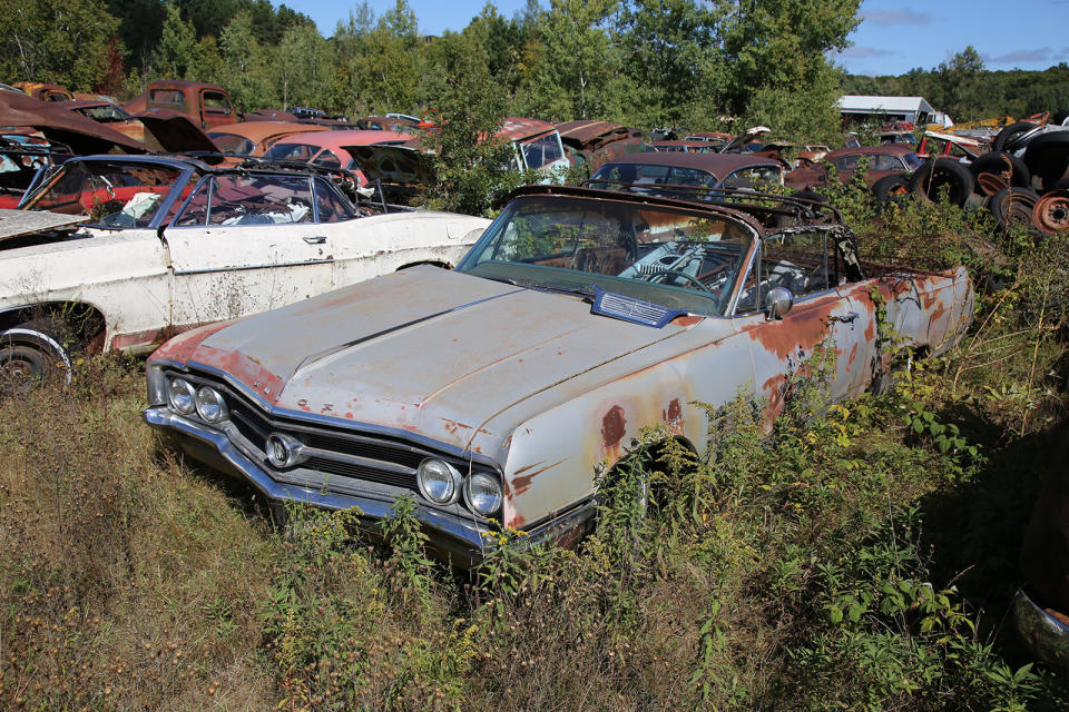 <p>1964 was the second year for the Buick Wildcat (1963-1970), and with more than <strong>84,000</strong> sales it would be the model’s most successful year too. Rarest of the four body styles on offer was the convertible, with just 7,850 finding buyers.</p><p>But as we all know, scarcity and value don’t always go side-by-side, explaining why this example ended up at Cooley’s Statewide Scrap and Salvage.</p>