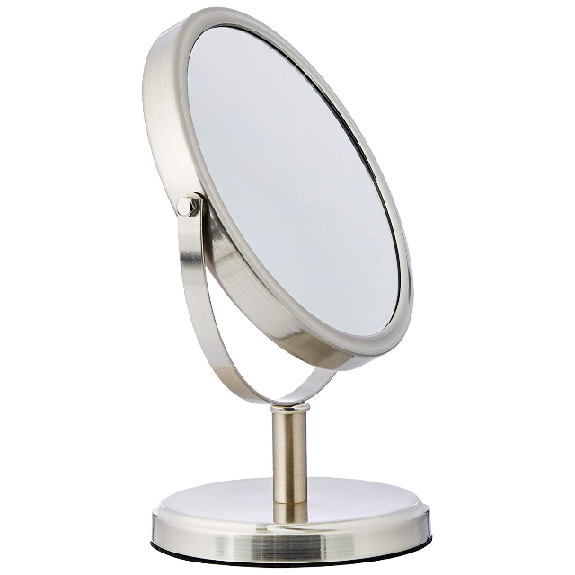 AmazonBasics Modern Dual Sided Magnification Makeup Vanity Mirror