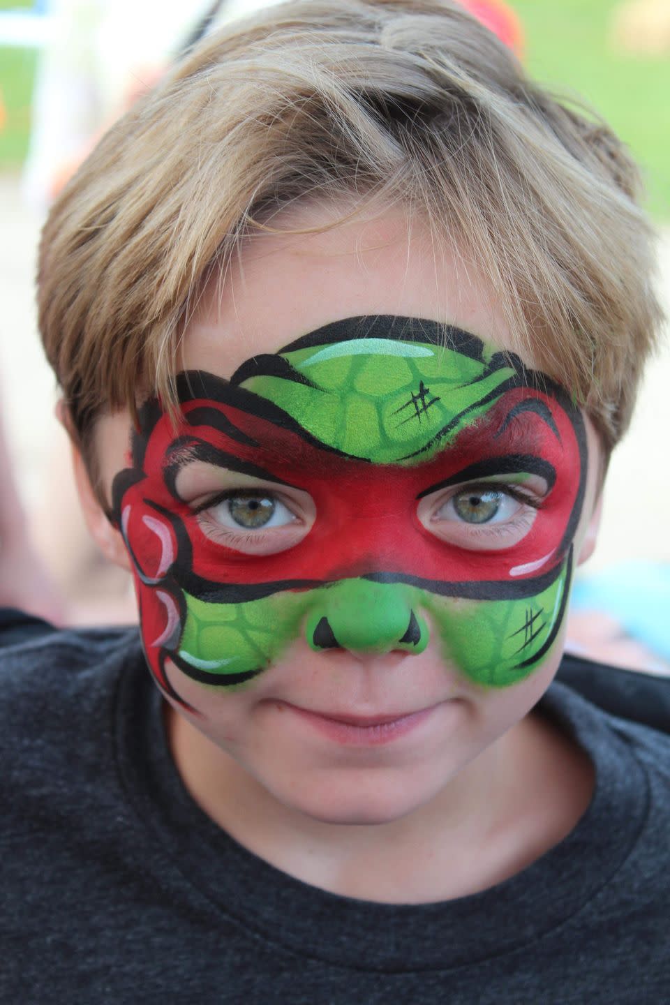 <p>Switch up the color of the mask to match his favorite Ninja Turtle — and then add some green and black paint to finish off the look, no nun chucks required.</p><p><em><a href="http://www.fancifulfaces.com/" rel="nofollow noopener" target="_blank" data-ylk="slk:See more at Fanciful Faces »;elm:context_link;itc:0;sec:content-canvas" class="link ">See more at Fanciful Faces »</a></em></p>