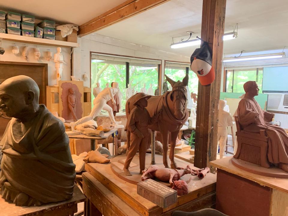 Toby Mendez's sculpture studio.