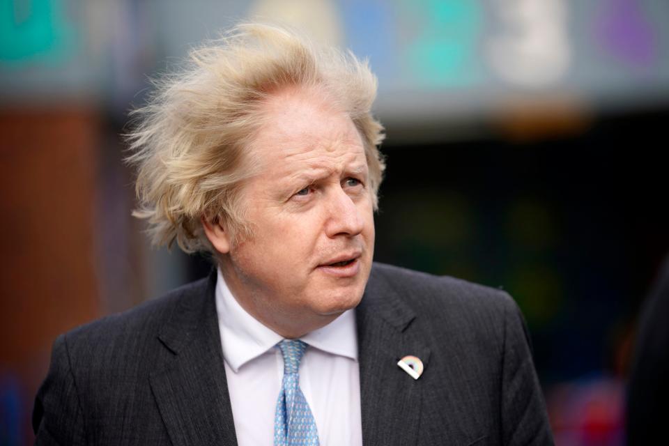 <p>Boris Johnson during a visit to St Mary’s CE Primary School in Stoke-on-Trent</p> (PA)