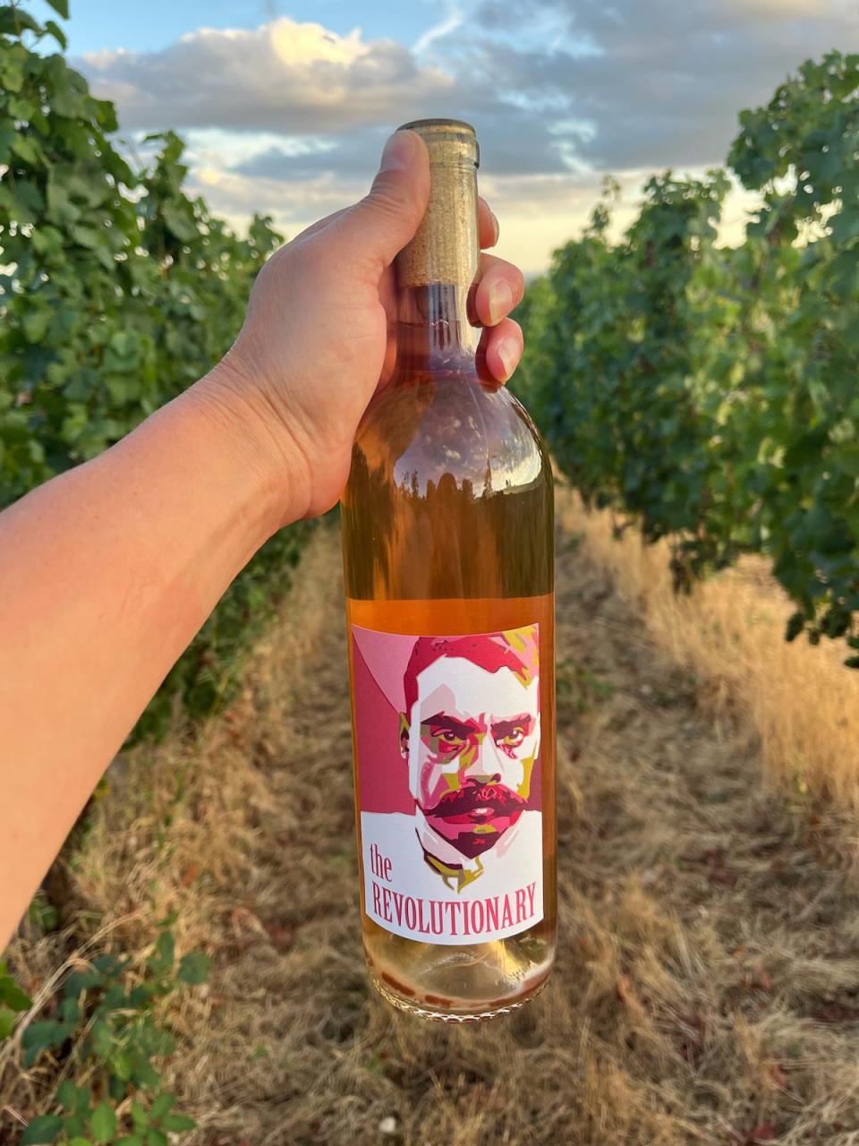 The Revolutionary Rose of Petit Verdot from Gonzales Wine Co. features the images of Emiliano Zapata, in honor of owner Cristina Gonzales' heritage. Her father is named Emiliano, her son Julian's first name is Emiliano, and he was born where the Zapatista movement was based in Mexico.