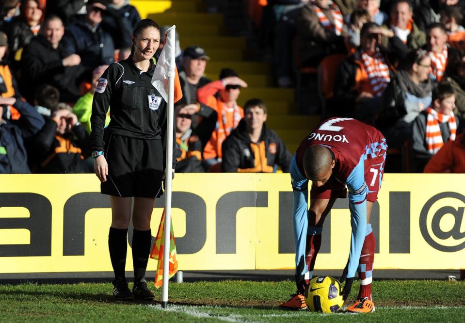 Sian Massey-Ellis was the first female assistant referee in the English top flight (Getty)