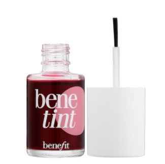 This rose-tinted cheek and lip stain comes in a bottle, and is swiped on like a nail polish. Blend it in with your fingertips. Get it <a href="https://www.sephora.com/product/benetint-cheek-lip-stain-P1272" target="_blank">here</a>.&nbsp;