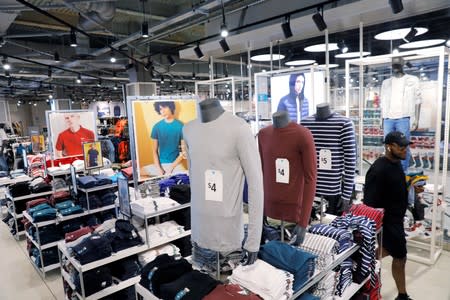 Items for sale are displayed inside of a Primark store in the Brooklyn borough of New York