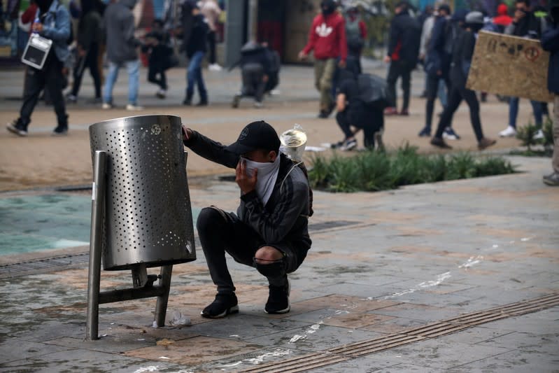 Protest for a national strike in Bogota