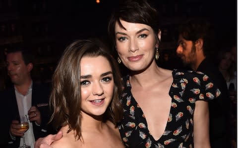 Lena Headey with Maisie Williams who plays Arya Stark in the show - Credit: Buckner/Variety/REX/Shutterstock